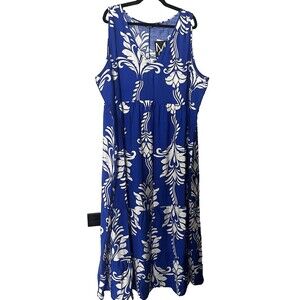 Women's 3X Long‎ Maxi Dress Mature Modest Beach Coverup Boho Resort